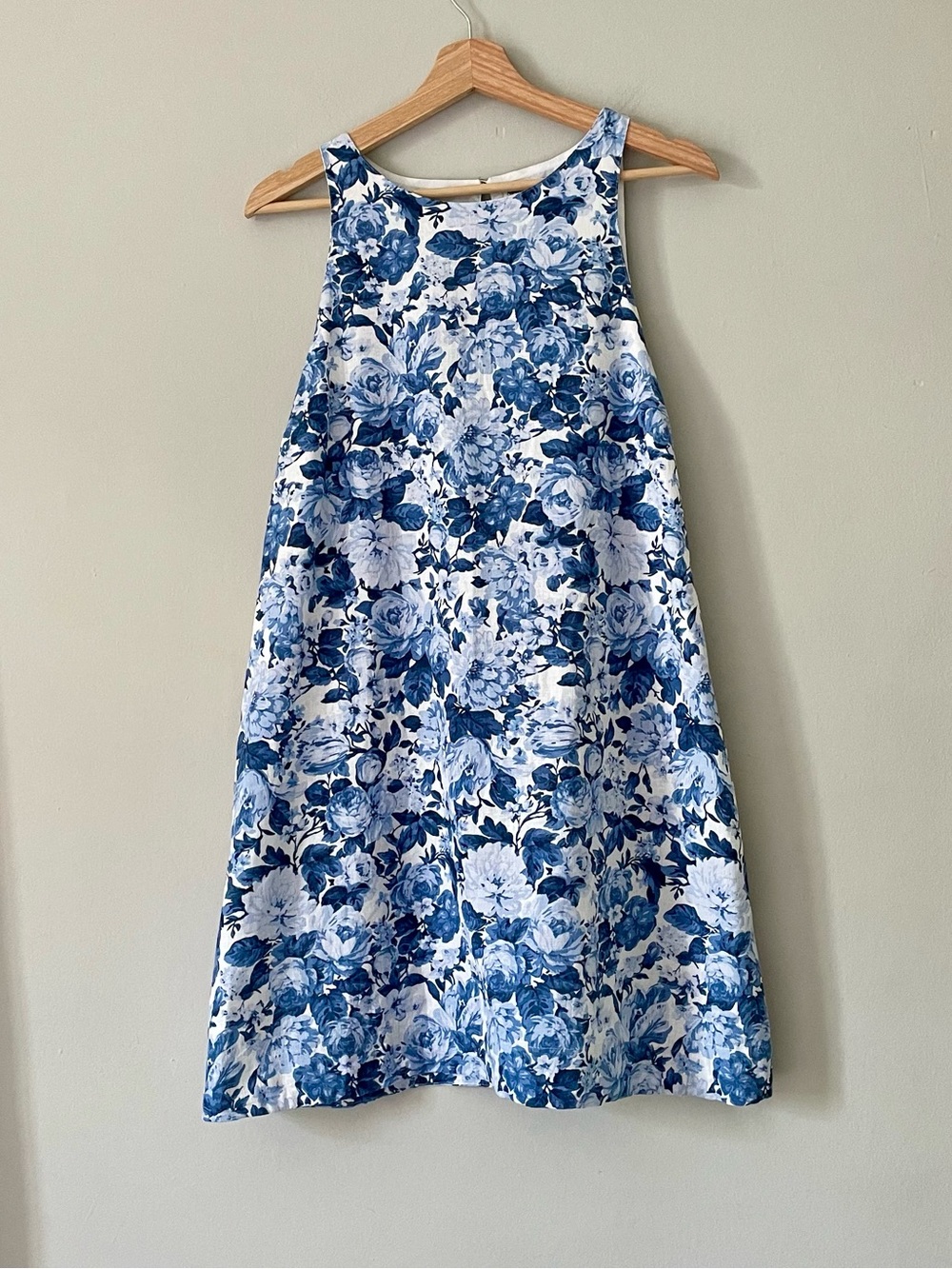Abercrombie & Fitch Blue Floral Linen Swing Dress - Picture 1 of 3